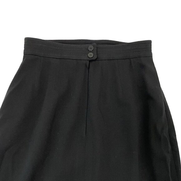 Vintage 80s Escada 100% Wool Pencil Skirt Quilted Waist Classic Black size 2/4 - Picture 4 of 9